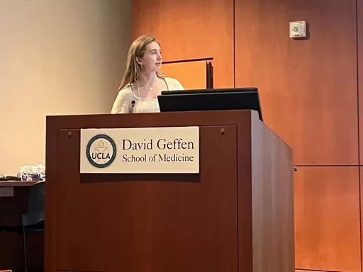 Anna Spiering presenting at the Joint SCORE Symposium.