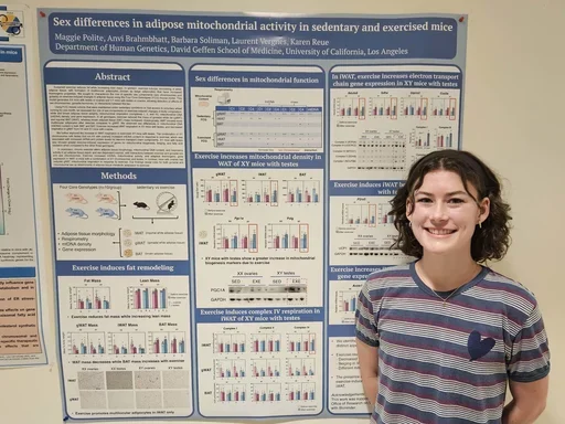 Maggie Polite and her poster at the Joint SCORE Symposium.